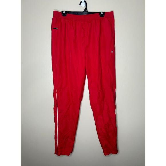 Men’s Size XL Eastbay Warmup Jogging Pants Red Polyester Pants Extra Large - Picture 1 of 3